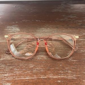 Gaoye TR 1688 50 19 144 clear lens transparent pink eyeglasses.